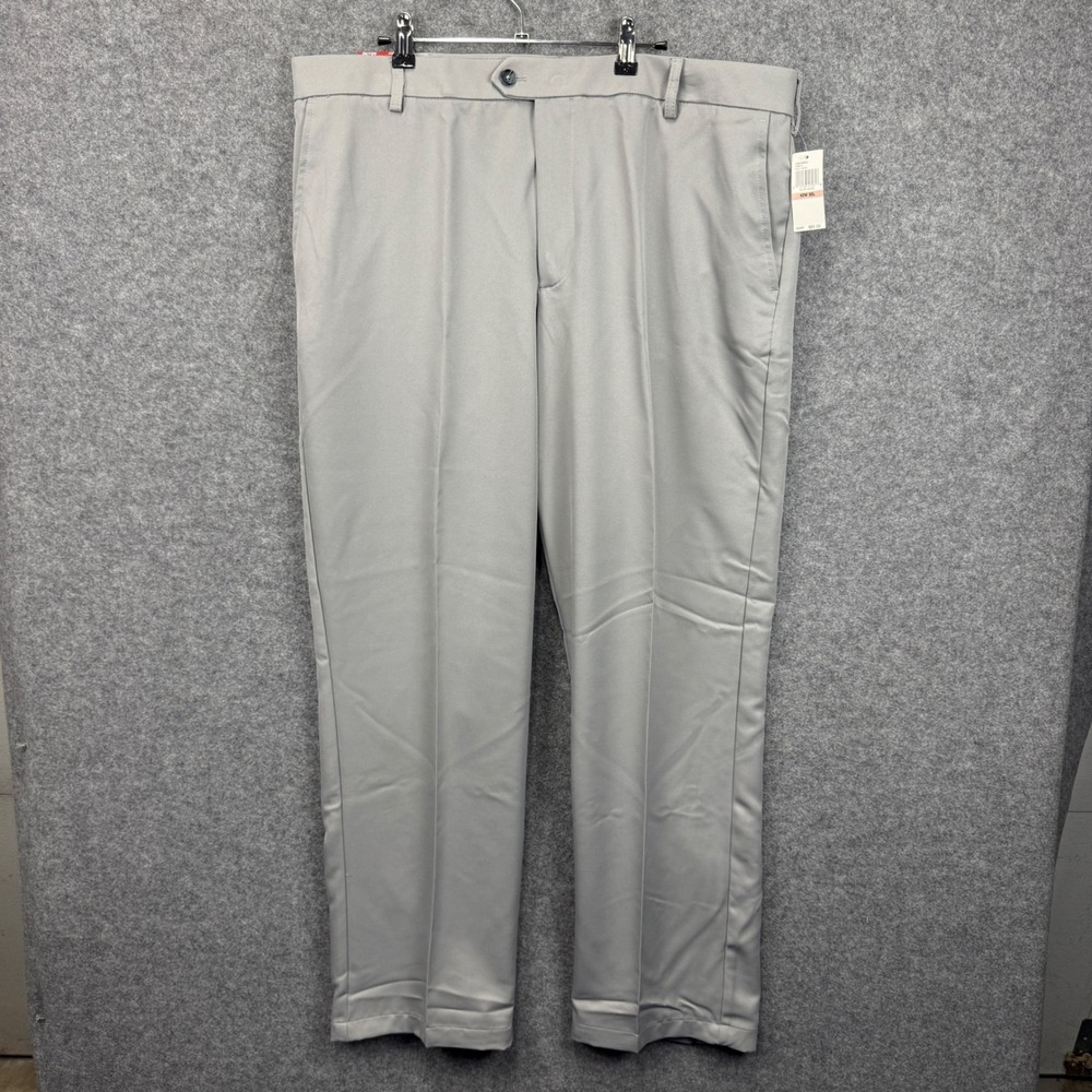 IZOD Golf Mens 42x30 Silver Nickel SportFlex Classic Fit Performance Pants NEW
